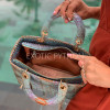 luxury snakeskin handbag iridescent finish iridescent python leather handbag turquoise gold