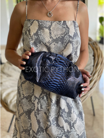 Snakeskin Clutch Bags in Dark Blue – Women’s Python Clutch CL-346