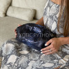 dark blue python leather clutch bag