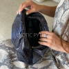 dark blue python leather clutch bag