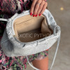 light cream python leather clutch bag