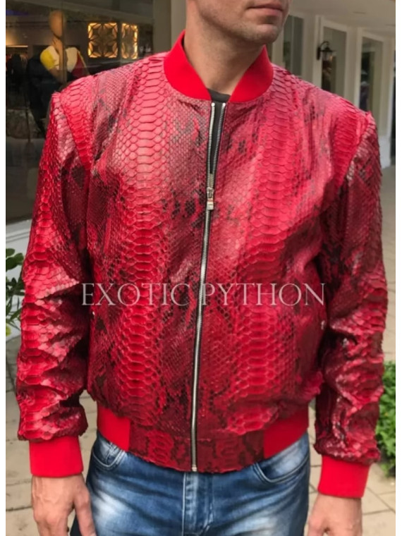 Men's snakeskin bomber jacket JT-124 Men's snakeskin bomber jacket JT-124