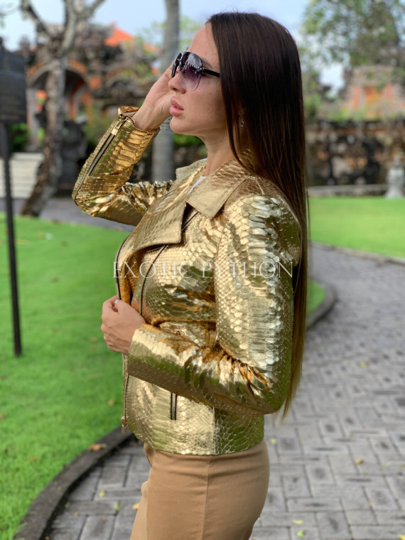 Gold leather jacket JT-90