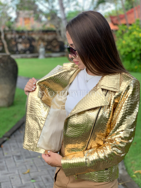 Gold leather jacket JT-90