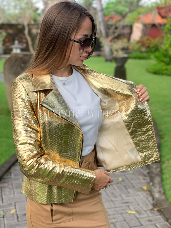 Gold leather jacket JT-90