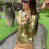 Gold leather jacket JT-90