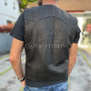 Mens black leather vest JT-103