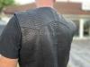 Mens black leather vest JT-103