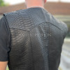 Mens black leather vest JT-103