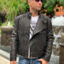 Men's black leather jacket JT-105