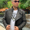 Men's black leather jacket JT-105