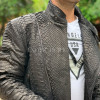 Men's black leather jacket JT-105