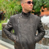 Men's black leather jacket JT-105