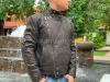 Men's black leather jacket JT-105