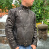 Men's black leather jacket JT-105