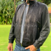 Men's black snakeskin jacket JT-106