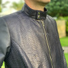 Men's black snakeskin jacket JT-106