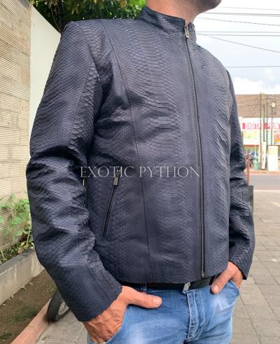 Source Men Snakeskin leather jacket snake Pattern Digital Print leather  Jacket Men Custom Size wholesale factory on m.
