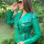 Women's green snakeskin jacket JT-94