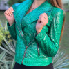 Women's green snakeskin jacket JT-94