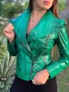 Women's green snakeskin jacket JT-94