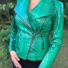 Women's green snakeskin jacket JT-94