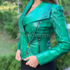 Women's green snakeskin jacket JT-94