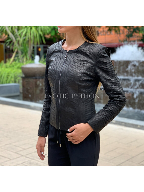 Women's black snakeskin jacket  JT-98