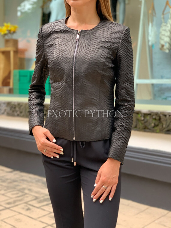 Women's black snakeskin jacket  JT-98