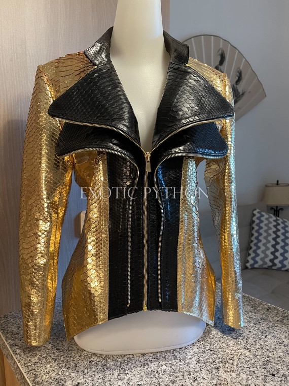 Women's gold snakeskin jacket  JT-99