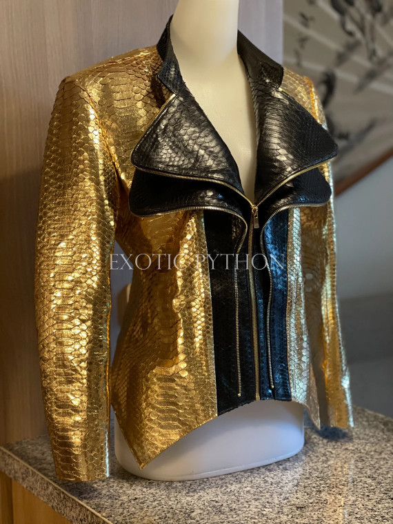 Women's gold snakeskin jacket  JT-99