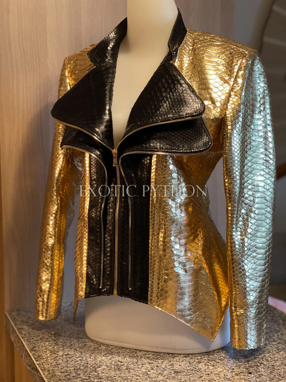 Women's gold snakeskin jacket  JT-99