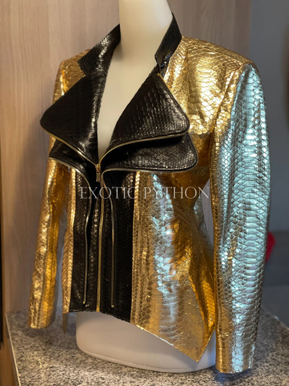 Women's gold snakeskin jacket  JT-99