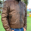 Men's snakeskin brown jacket JT-111