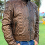 Men's snakeskin brown jacket JT-111