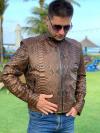 Men's snakeskin brown jacket JT-111