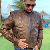 Men's snakeskin brown jacket JT-111