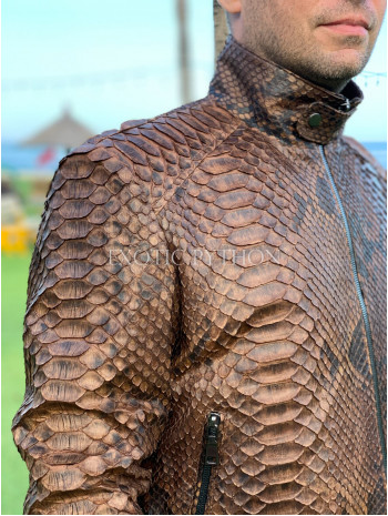 Men's snakeskin brown jacket JT-111 Men's snakeskin brown jacket JT-111