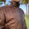 Men's snakeskin brown jacket JT-111