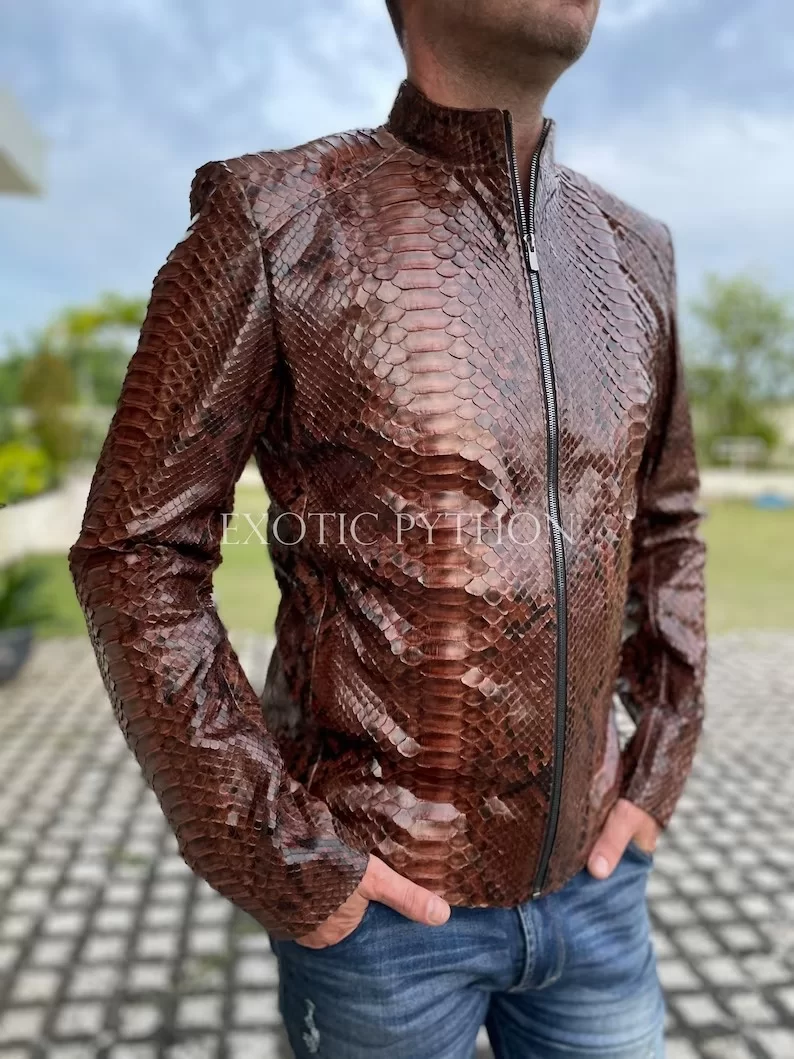 Men's snakeskin jacket JT-123 - Exotic Python