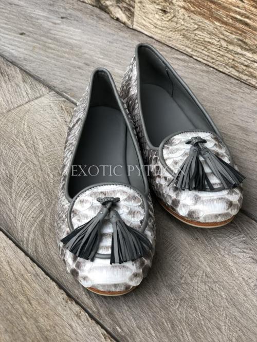 Python leather loafers natural color SH-128