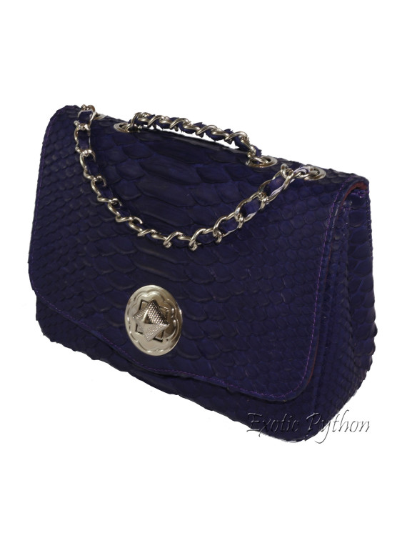 Snakeskin crossbody bag dark purple CL-38