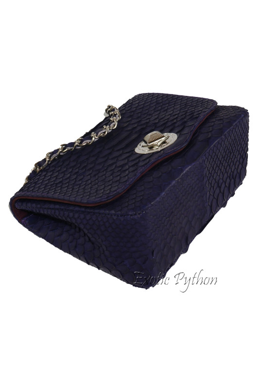 Snakeskin crossbody bag dark purple CL-38