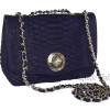 Snakeskin crossbody bag dark purple CL-38