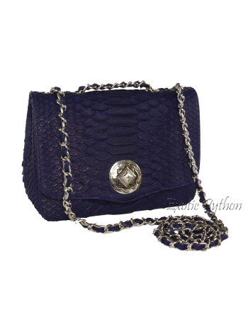 Snakeskin crossbody bag dark purple CL-38