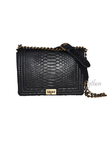 Snakeskin purse black matt CL-92