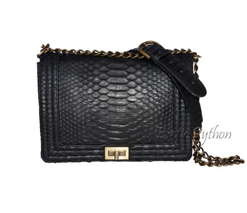 Snakeskin purse black matt CL-92