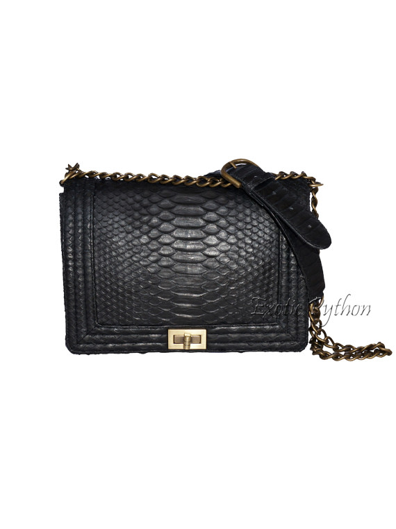 Snakeskin purse black matt CL-92