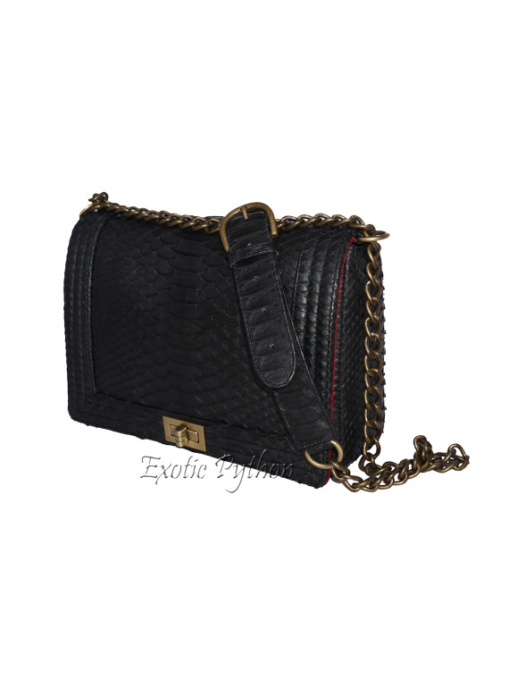 Snakeskin purse black matt CL-92