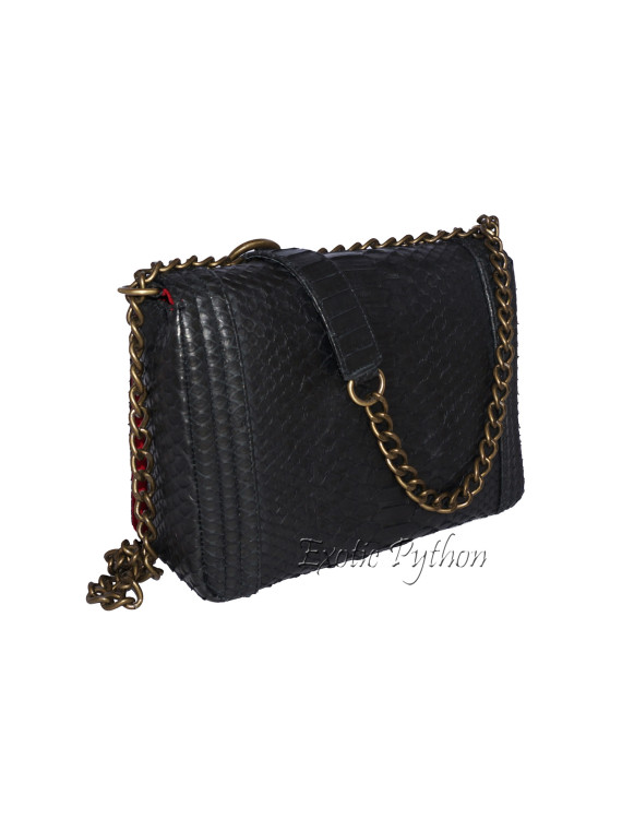 Snakeskin purse black matt CL-92